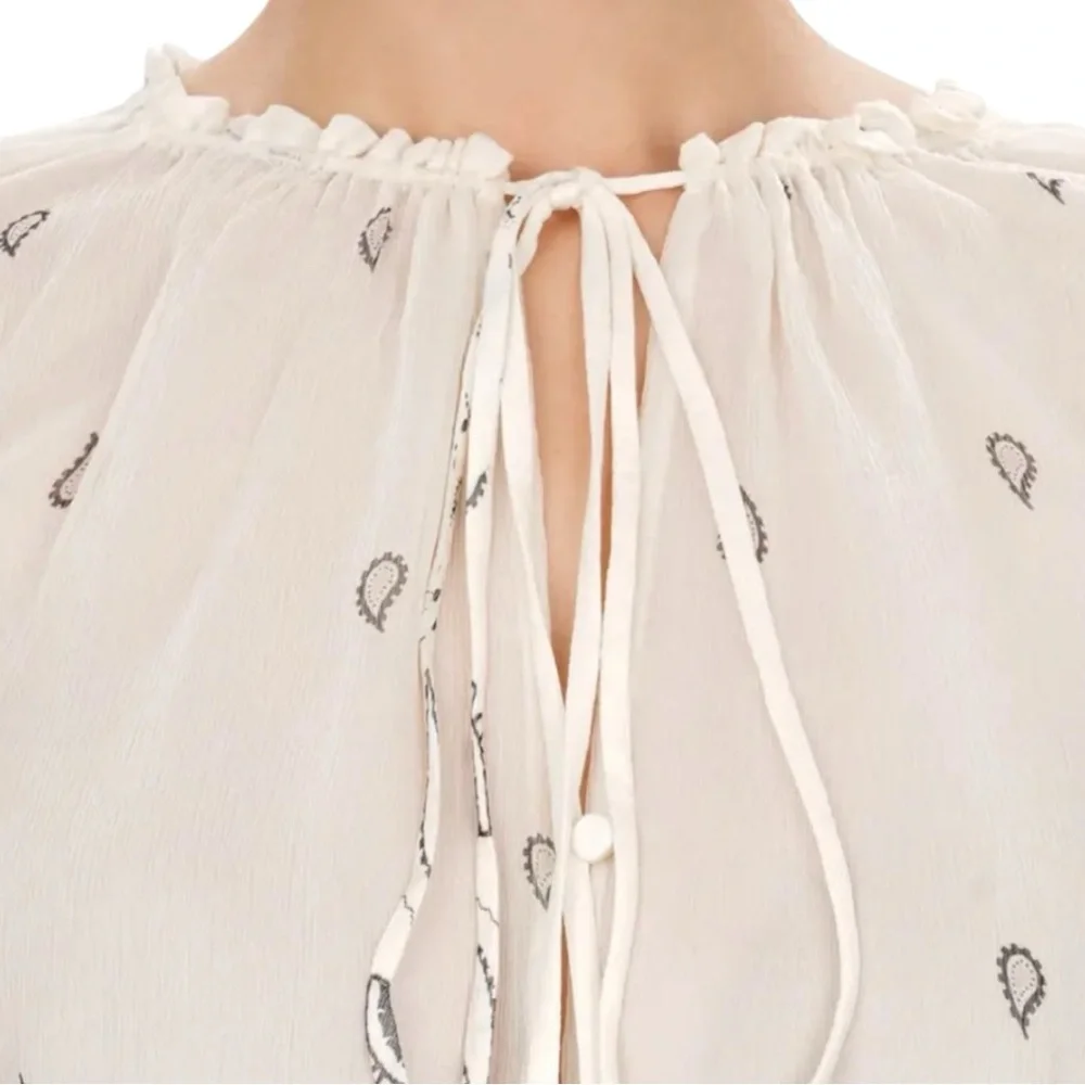 AMIRI Paisley Silk Maxi Dress, White Ivory, NWT, $2000K MSRP, IT 38 - Picture 10 of 11